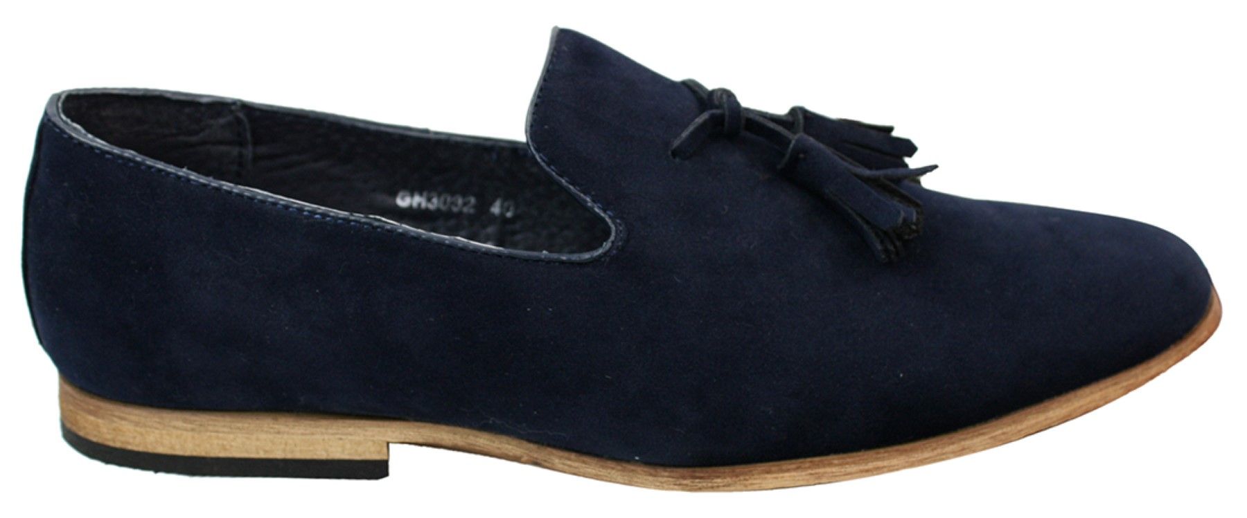 Mocasines de ante para hombre, zapatos de conducir, sin cordones, diseño con borla, línea de cuero, negro, cómodos