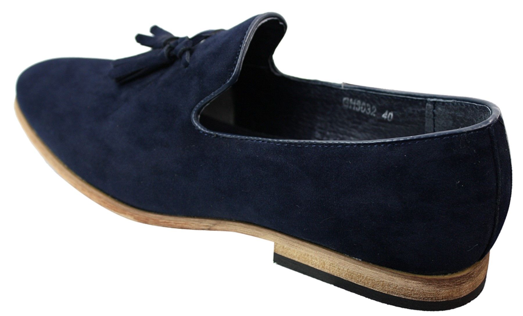 Mocasines de ante para hombre, zapatos de conducir, sin cordones, diseño con borla, línea de cuero, negro, cómodos