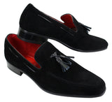 Mocasines de ante para hombre, zapatos de conducir, sin cordones, diseño con borla, de piel, elegantes e informales.
