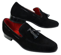 Mocasines de ante para hombre, zapatos de conducir, sin cordones, diseño con borla, de piel, elegantes e informales.
