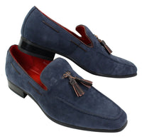 Mocasines de ante para hombre, zapatos de conducir, sin cordones, diseño con borla, de piel, elegantes e informales.