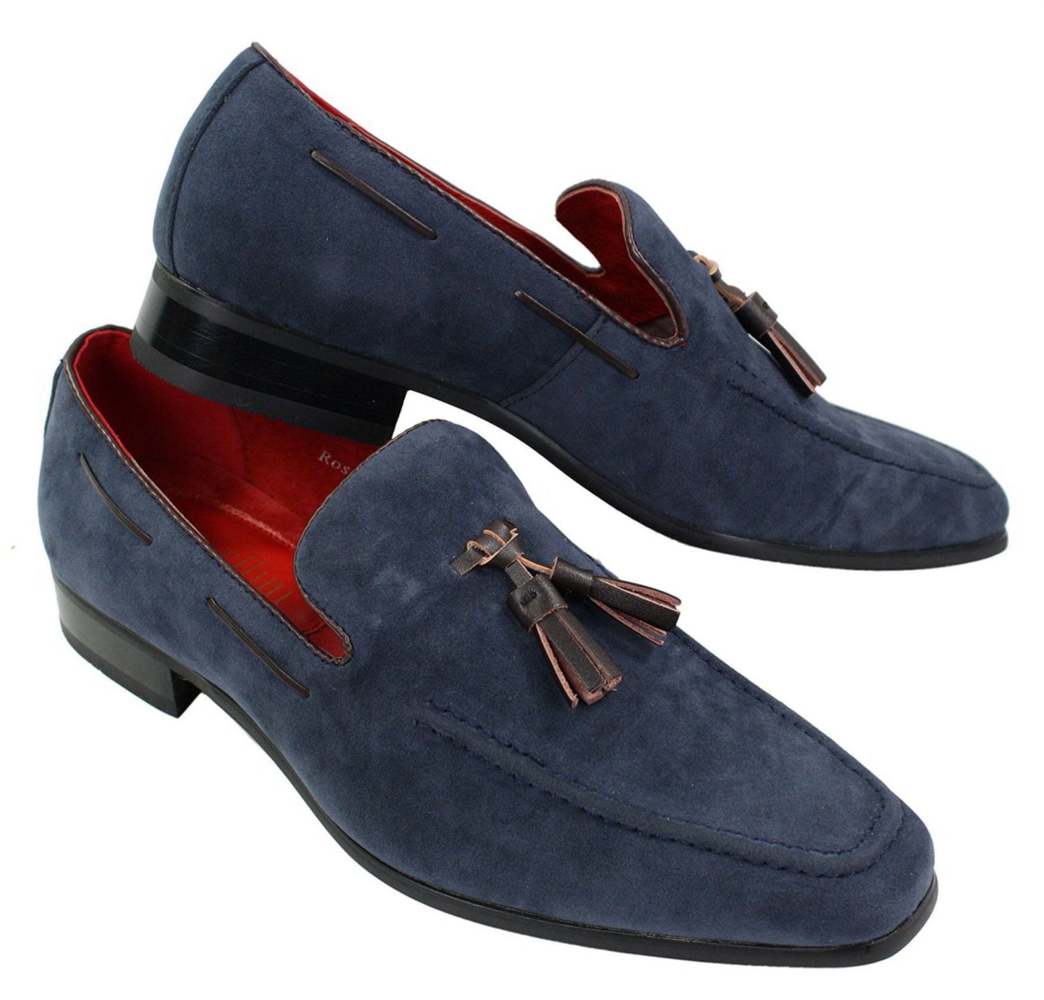 Mocasines de ante para hombre, zapatos de conducir, sin cordones, diseño con borla, de piel, elegantes e informales.
