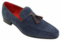Mocasines de ante para hombre, zapatos de conducir, sin cordones, diseño con borla, de piel, elegantes e informales.
