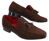 Mocasines de ante para hombre, zapatos de conducir, sin cordones, diseño con borla, de piel, elegantes e informales.