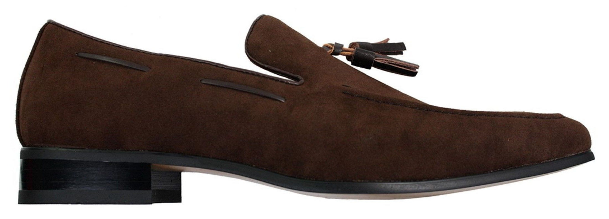 Mocasines de ante para hombre, zapatos de conducir, sin cordones, diseño con borla, de piel, elegantes e informales.