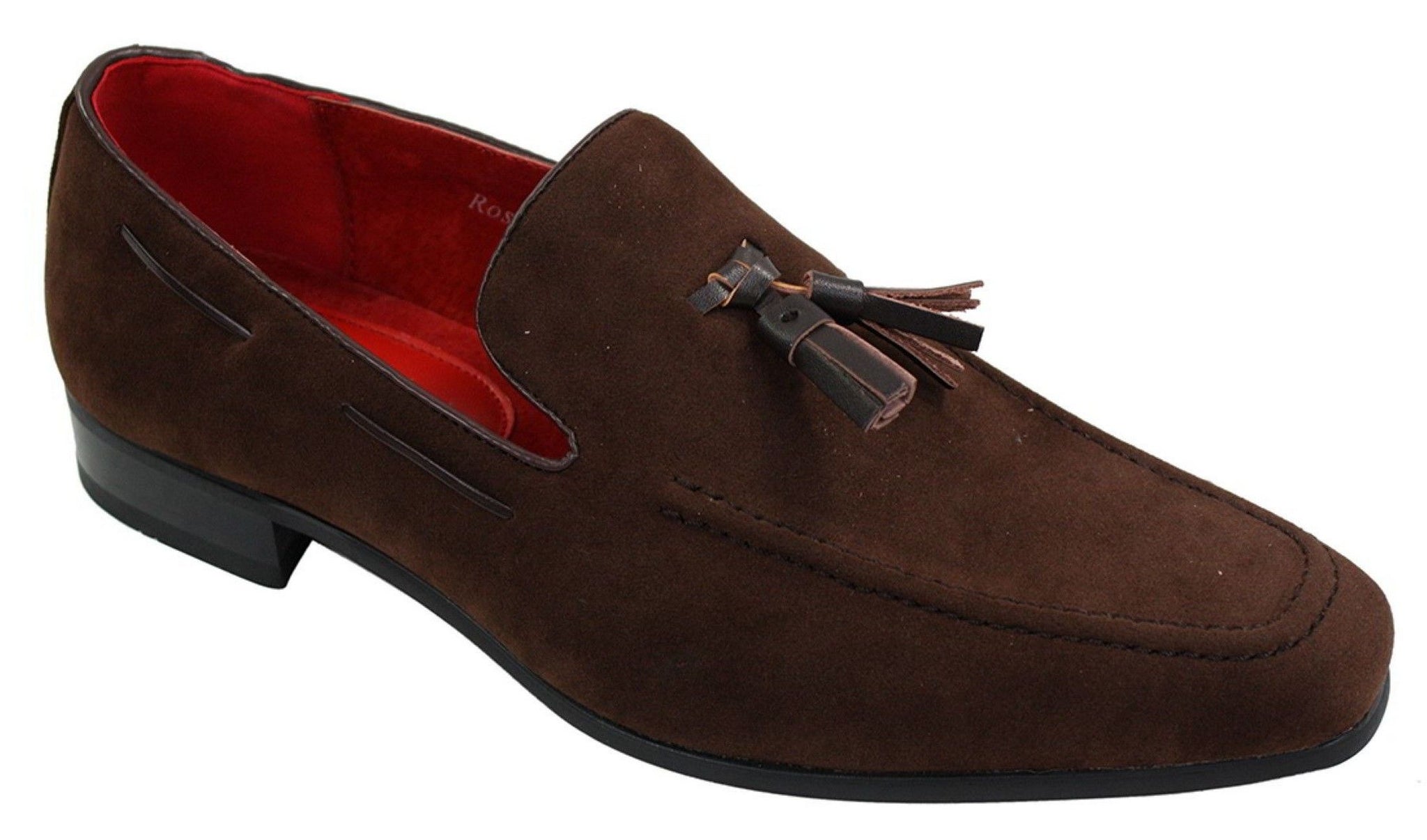 Mocasines de ante para hombre, zapatos de conducir, sin cordones, diseño con borla, de piel, elegantes e informales.