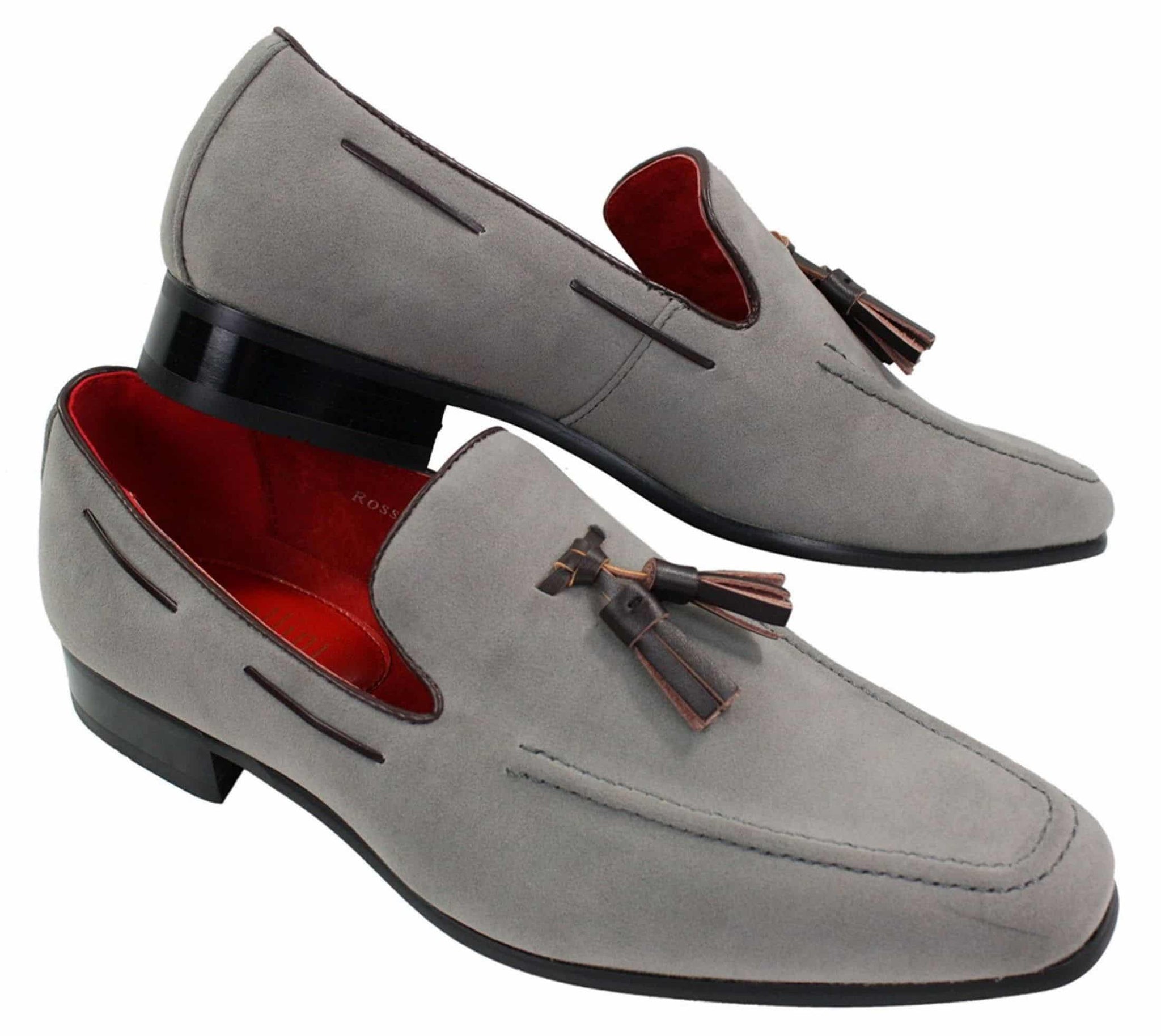 Mocasines de ante para hombre, zapatos de conducir, sin cordones, diseño con borla, de piel, elegantes e informales.