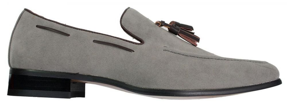 Mocasines de ante para hombre, zapatos de conducir, sin cordones, diseño con borla, de piel, elegantes e informales.