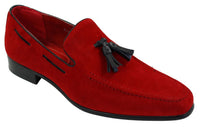 Mocasines de ante para hombre, zapatos de conducir, sin cordones, diseño con borla, de piel, elegantes e informales.