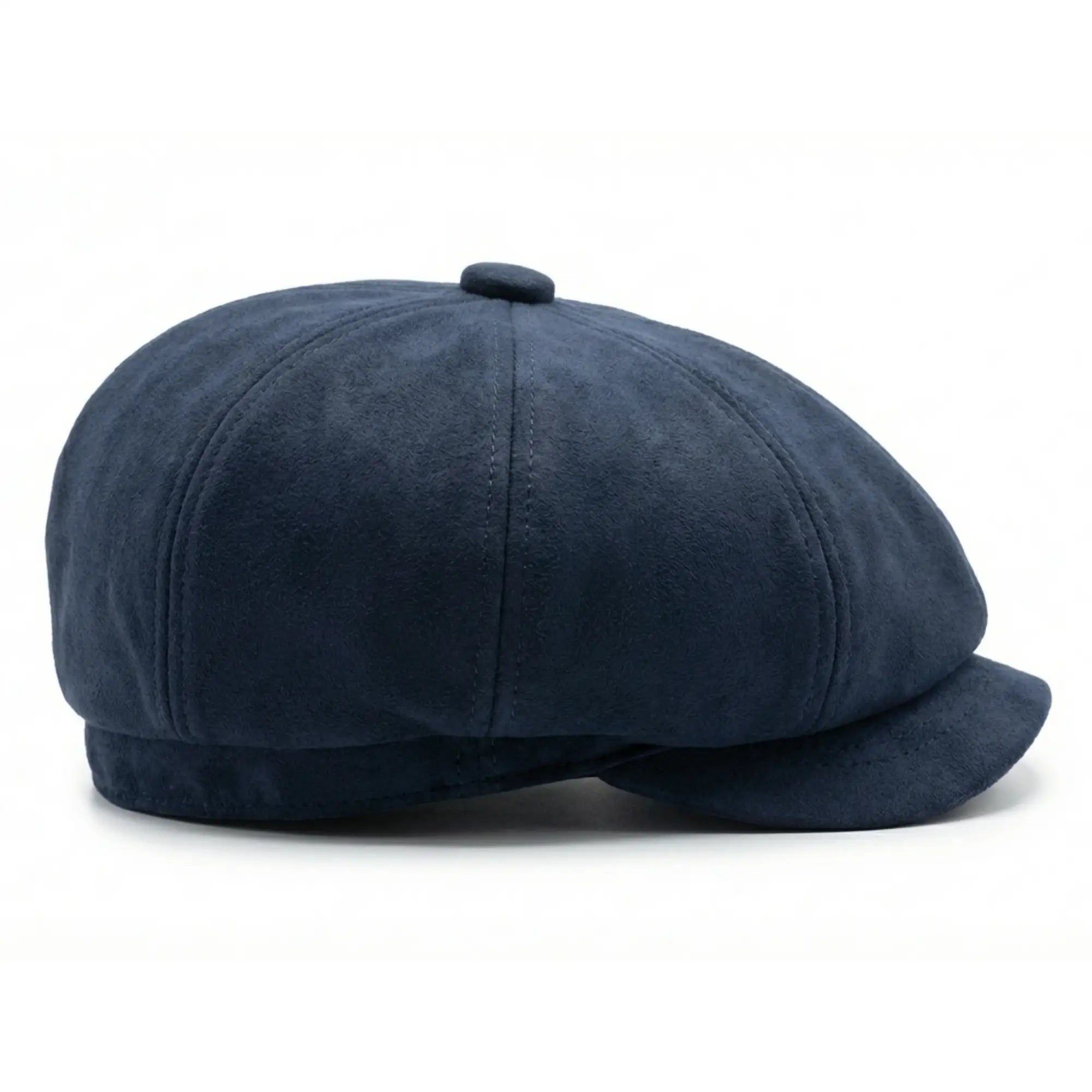 Gorra clásica Gatsby Baker Boy de gamuza vintage de 8 paneles para hombre - Azul marino