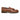 Zapatos mocasines de hombre de cuero marrón claro con suela gruesa y borlas.