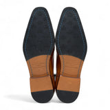 Zapatos brogue clásicos formales con cordones para hombre, de cuero marrón claro.
