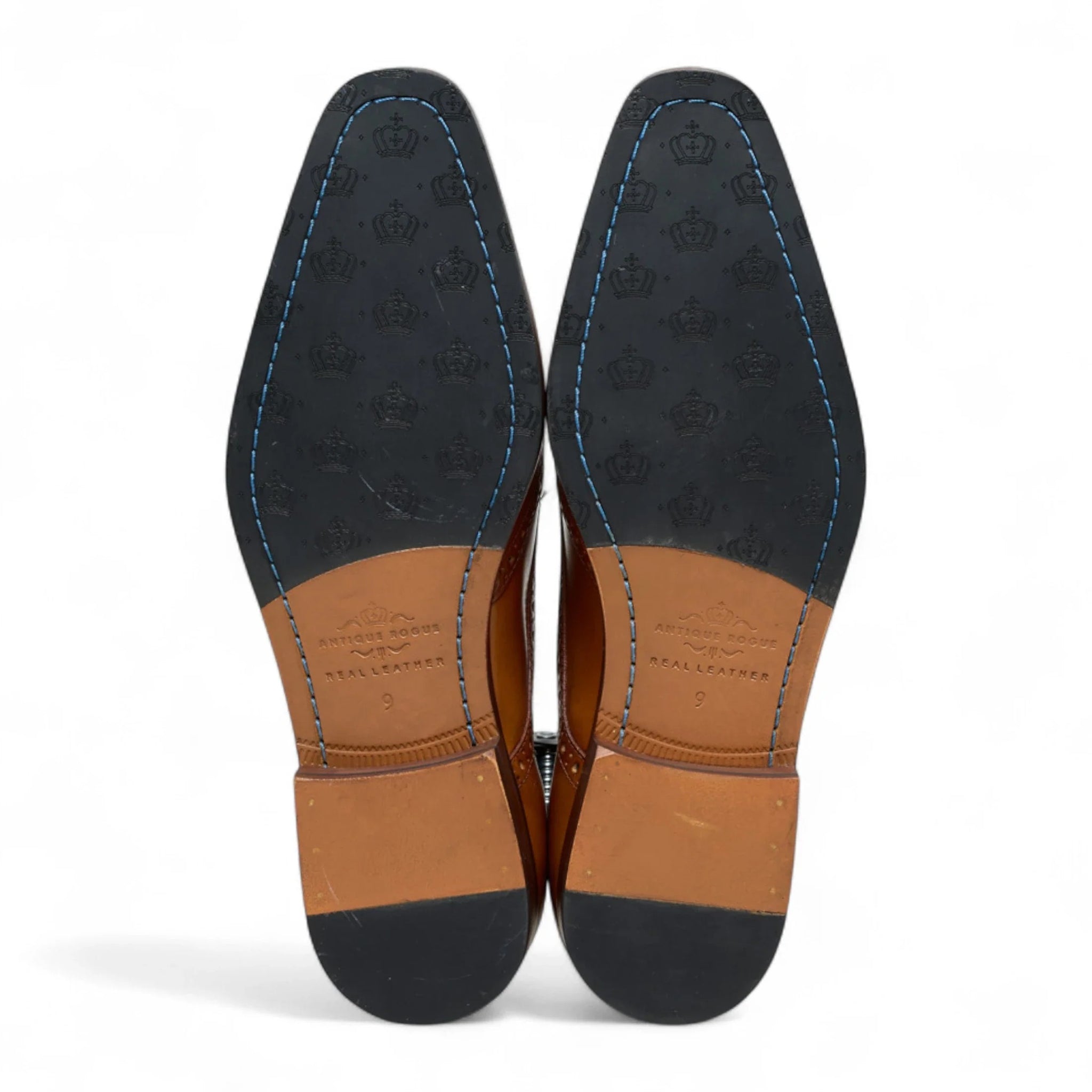 Zapatos brogue clásicos formales con cordones para hombre, de cuero marrón claro.