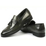 Mocasines sin cordones de alto brillo con borlas para hombre
