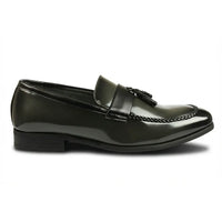 Mocasines sin cordones de alto brillo con borlas para hombre
