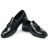 Mocasines sin cordones de alto brillo con borlas para hombre