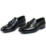 Mocasines sin cordones de alto brillo con borlas para hombre