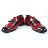 Mocasines sin cordones de alto brillo con borlas para hombre