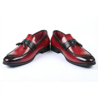 Mocasines sin cordones de alto brillo con borlas para hombre