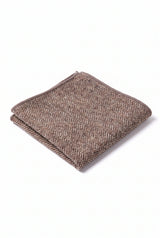 Pañuelo de bolsillo para hombre de mezcla de lana y tweed color topo.