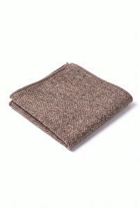 Pañuelo de bolsillo para hombre de mezcla de lana y tweed color topo.