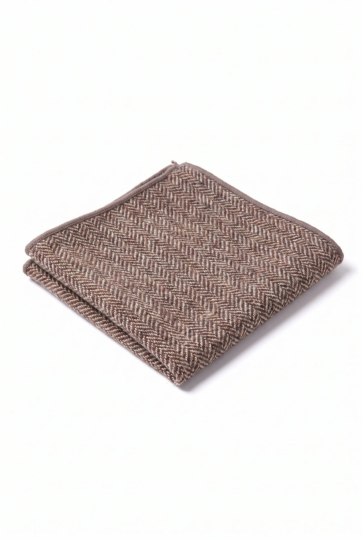 Pañuelo de bolsillo para hombre de mezcla de lana y tweed color topo.