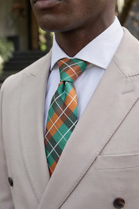 Corbata a cuadros color turquesa para hombre