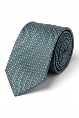 Corbata tejida texturizada color verde azulado para hombre