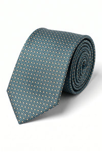 Corbata tejida texturizada color verde azulado para hombre