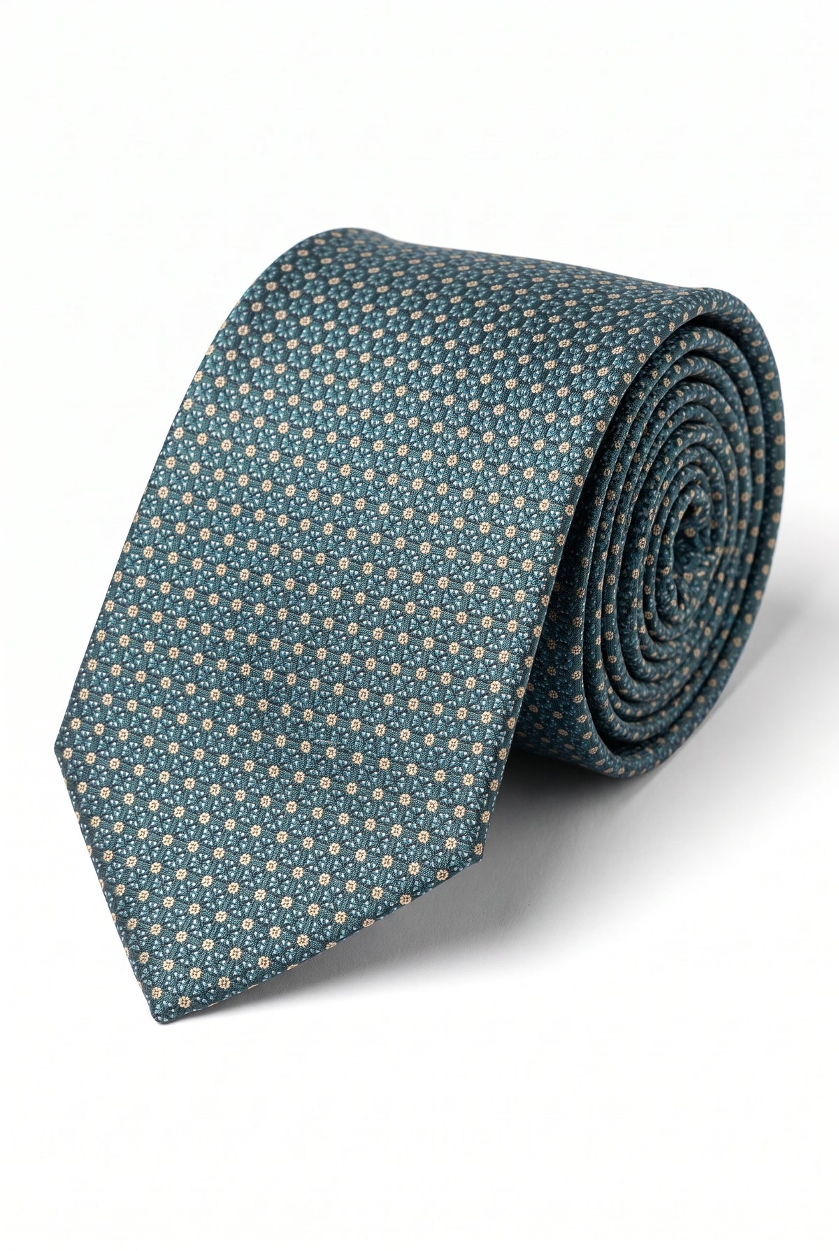 Corbata tejida texturizada color verde azulado para hombre