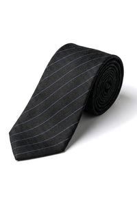 Conjunto de corbata y pañuelo para hombre - Rayas negras STZ42, Talla única