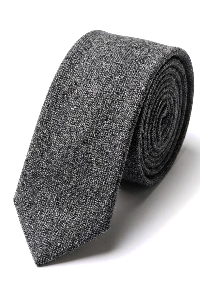 Conjunto de corbata y pañuelo para hombre - Tweed gris STZ23, Talla única