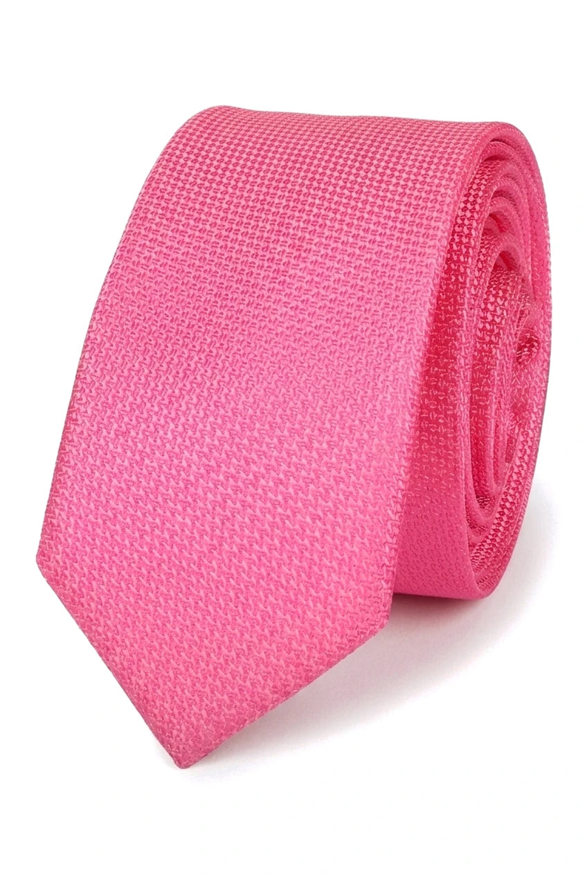 Conjunto de corbata y pañuelo de bolsillo para hombre, corbata formal lisa - Fucsia