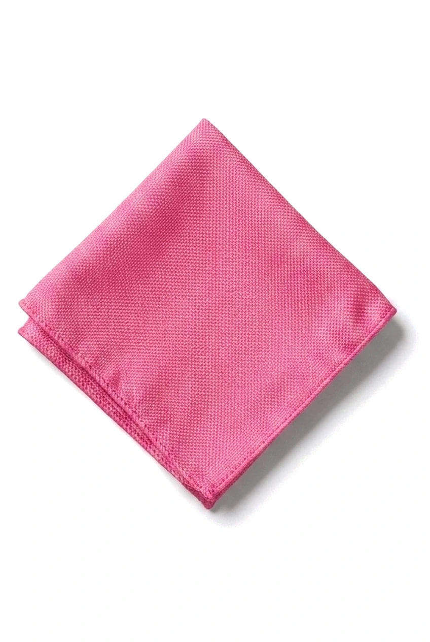 Conjunto de corbata y pañuelo de bolsillo para hombre, corbata formal lisa - Fucsia