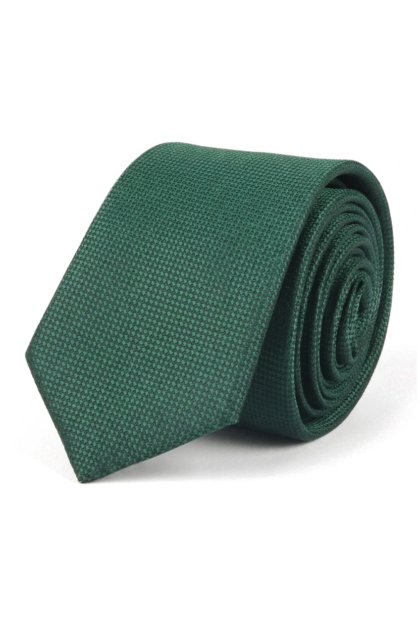 Conjunto de corbata y pañuelo de bolsillo para hombre - Corbata formal lisa - Verde