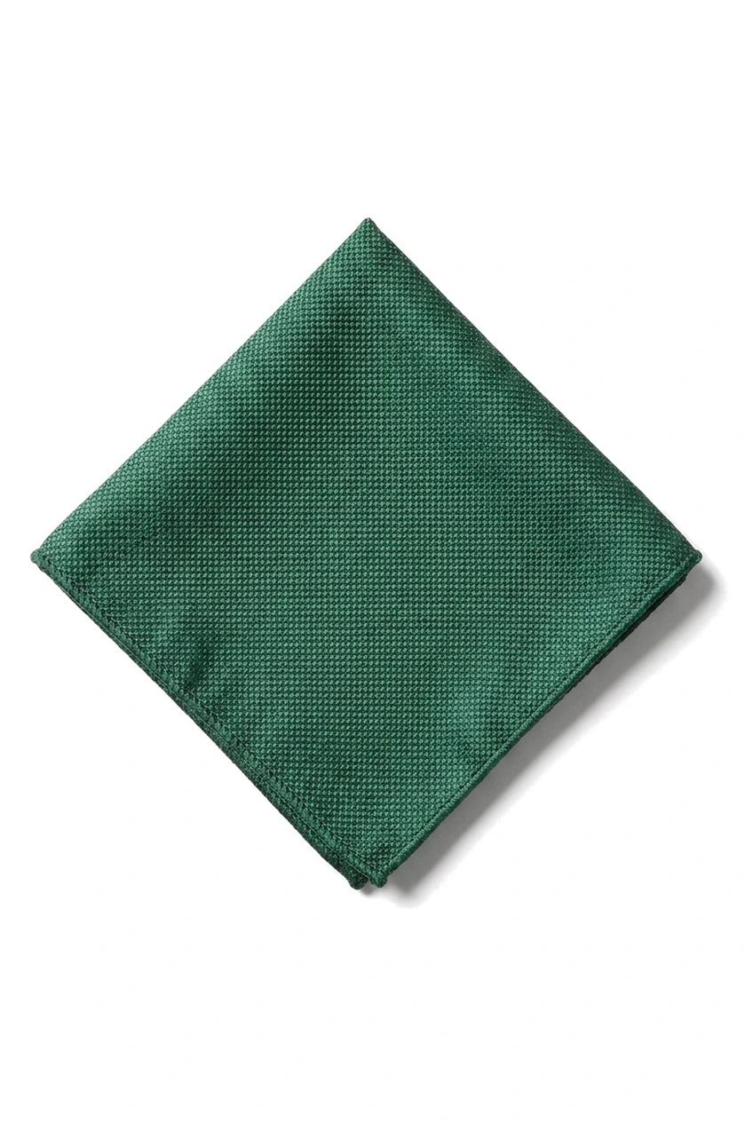 Conjunto de corbata y pañuelo de bolsillo para hombre - Corbata formal lisa - Verde