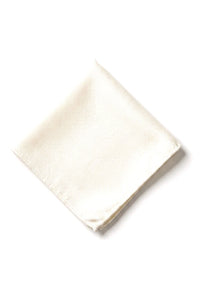 Conjunto de corbata y pañuelo de bolsillo para hombre, corbata formal lisa - Marfil
