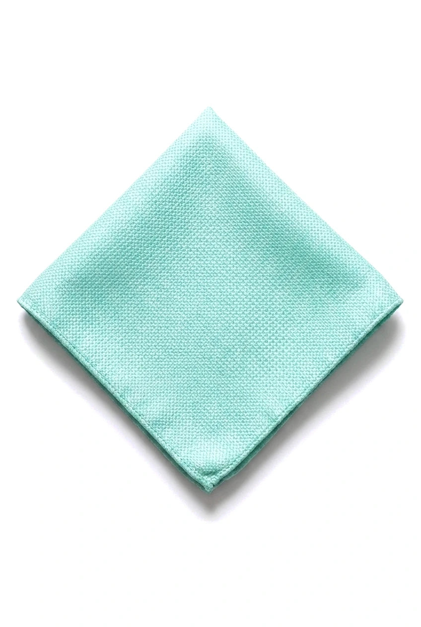 Conjunto de corbata y pañuelo de bolsillo para hombre, corbata formal lisa - Menta