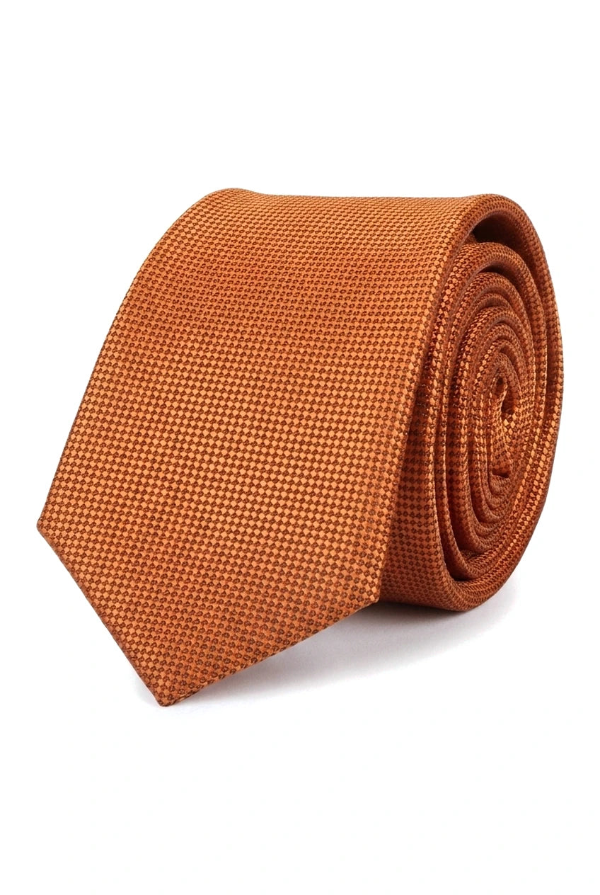 Conjunto de corbata y pañuelo de bolsillo para hombre, corbata formal lisa - Óxido