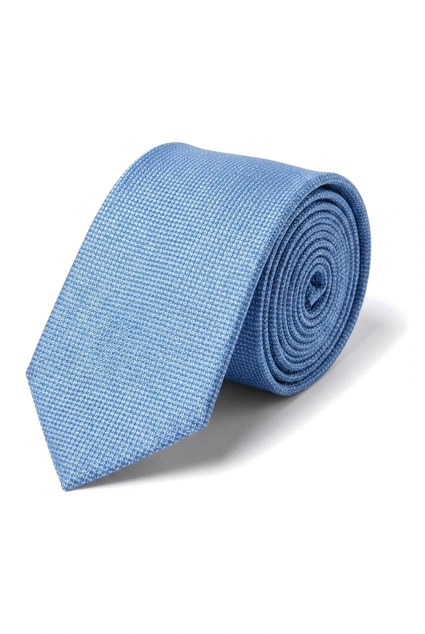 Conjunto de corbata y pañuelo de bolsillo para hombre - Corbata formal lisa - Azul cielo