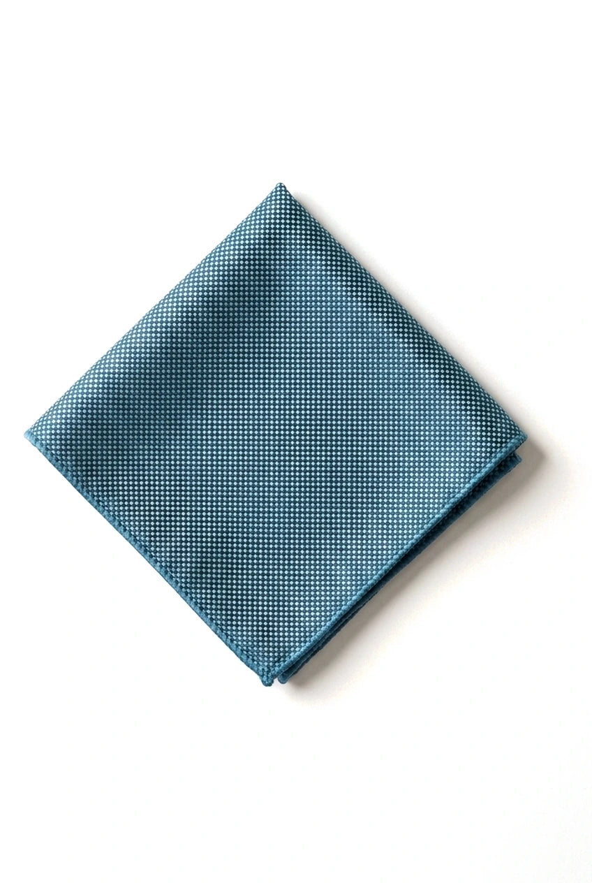 Conjunto de corbata y pañuelo de bolsillo para hombre, corbata formal lisa - Turquesa