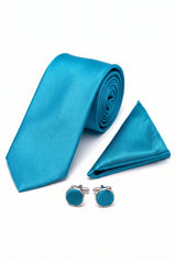 Conjunto de corbata turquesa para hombre