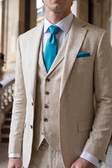 Conjunto de corbata turquesa para hombre