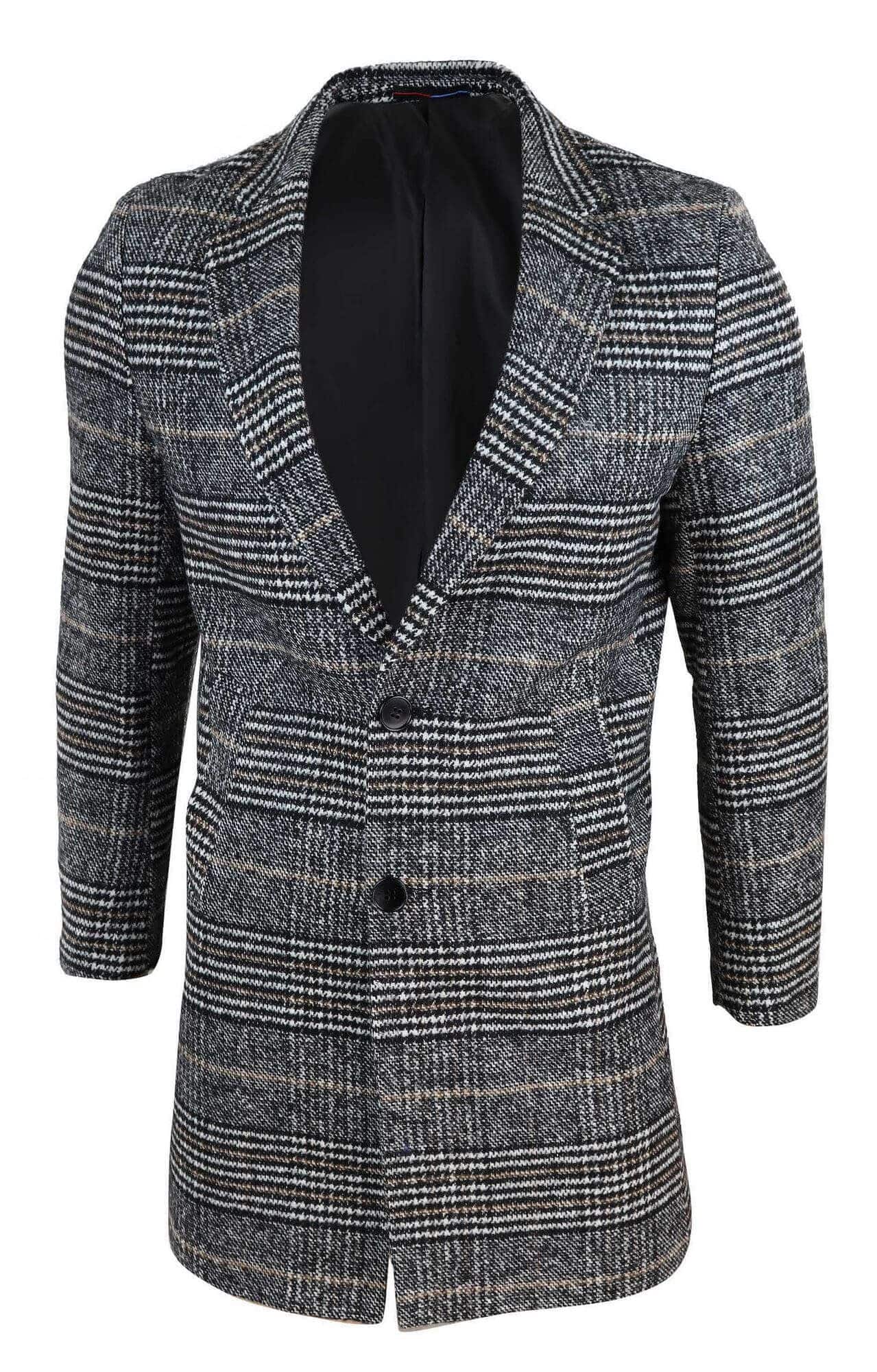 Abrigo de tweed a cuadros para hombre