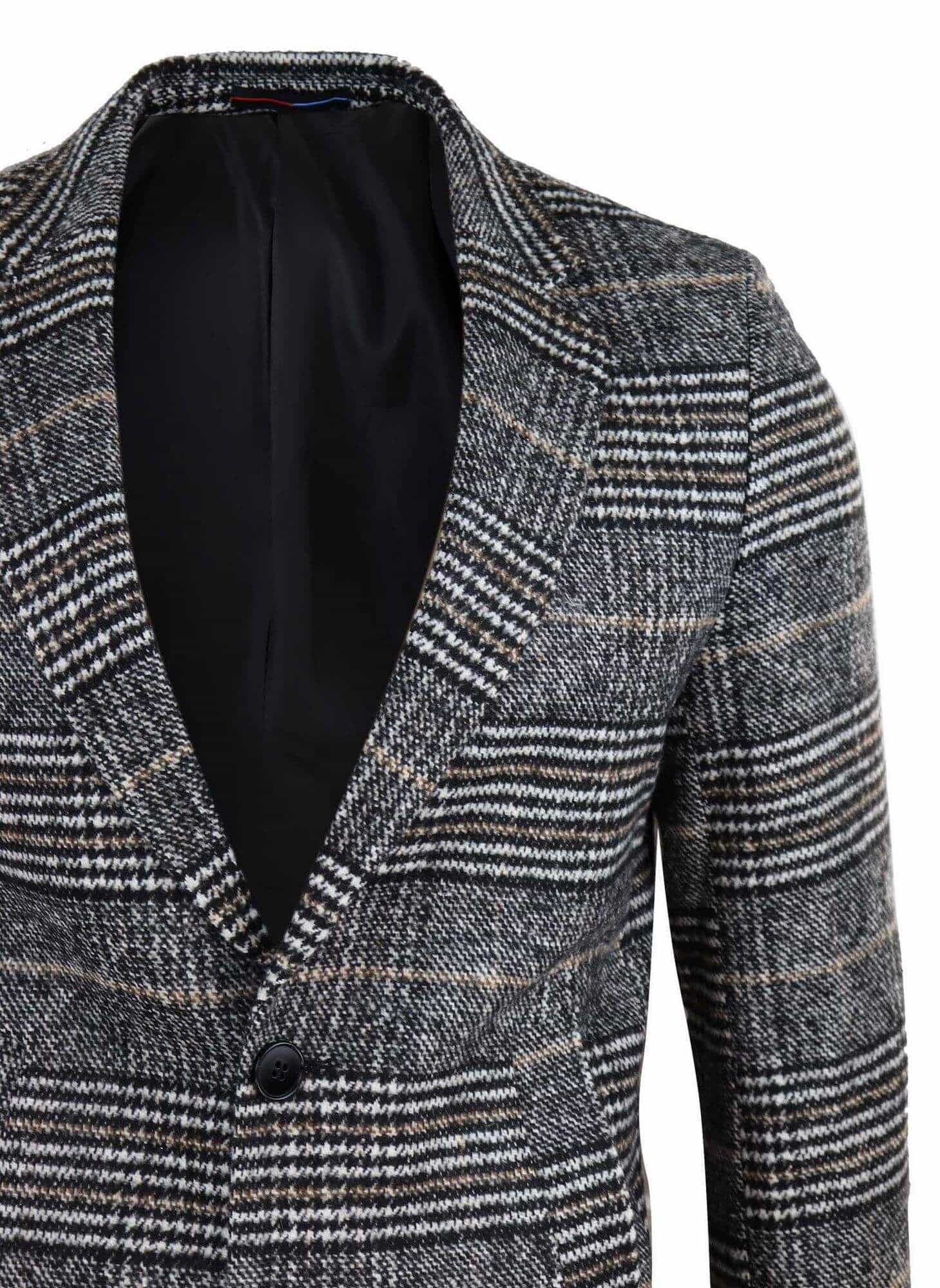 Abrigo de tweed a cuadros para hombre