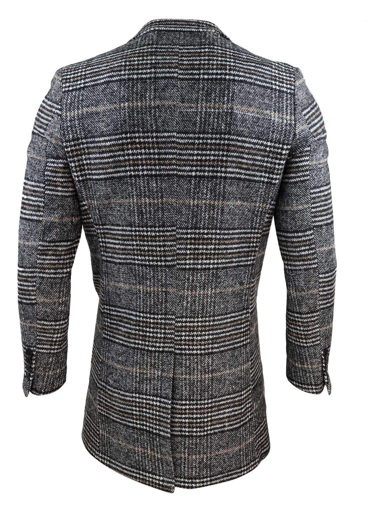 Abrigo de tweed a cuadros para hombre