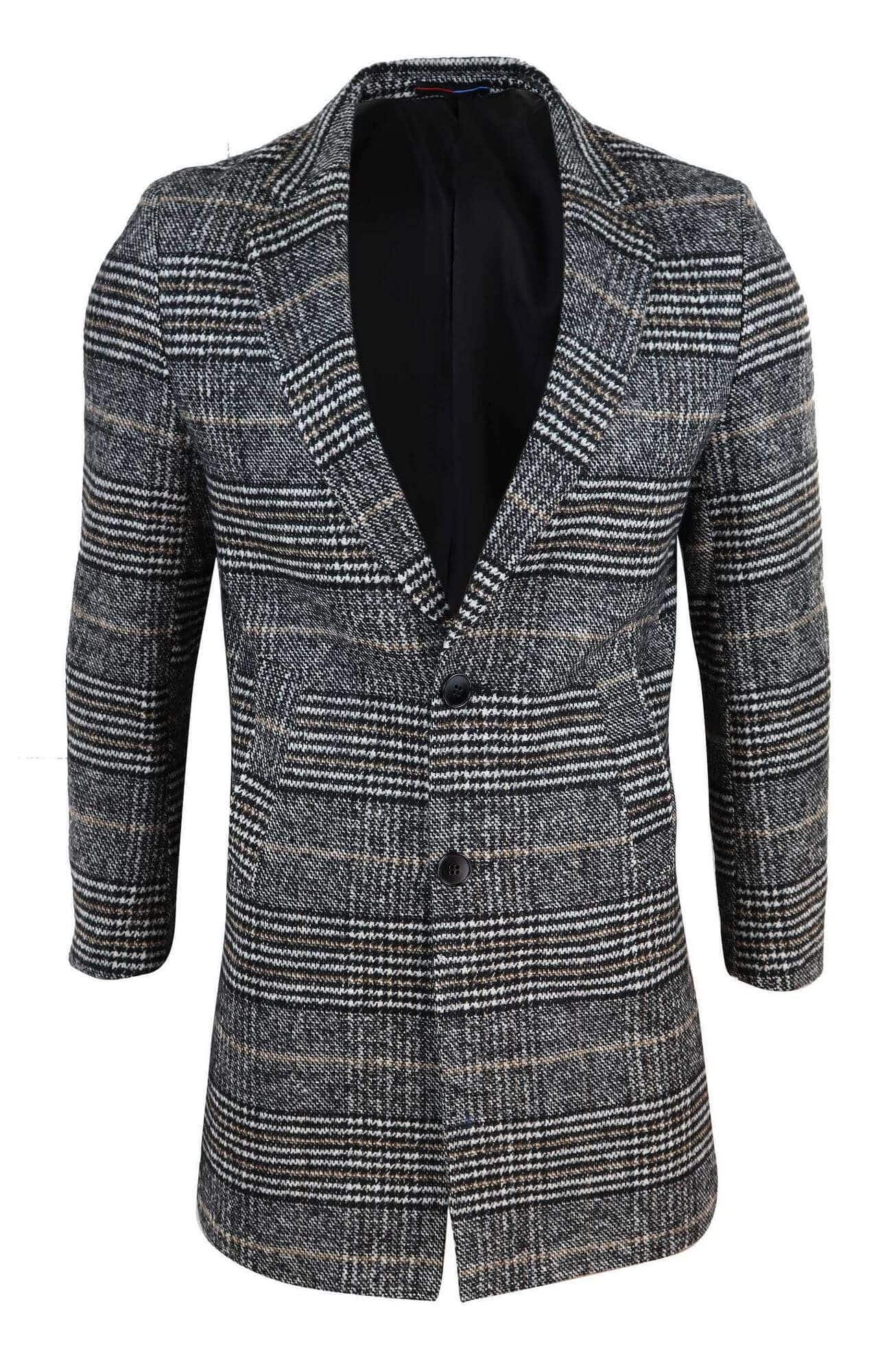 Abrigo de tweed a cuadros para hombre
