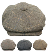 Gorra de hombre estilo Peaky Blinders de tweed a cuadros