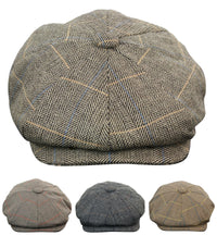 Gorra de hombre estilo Peaky Blinders de tweed a cuadros