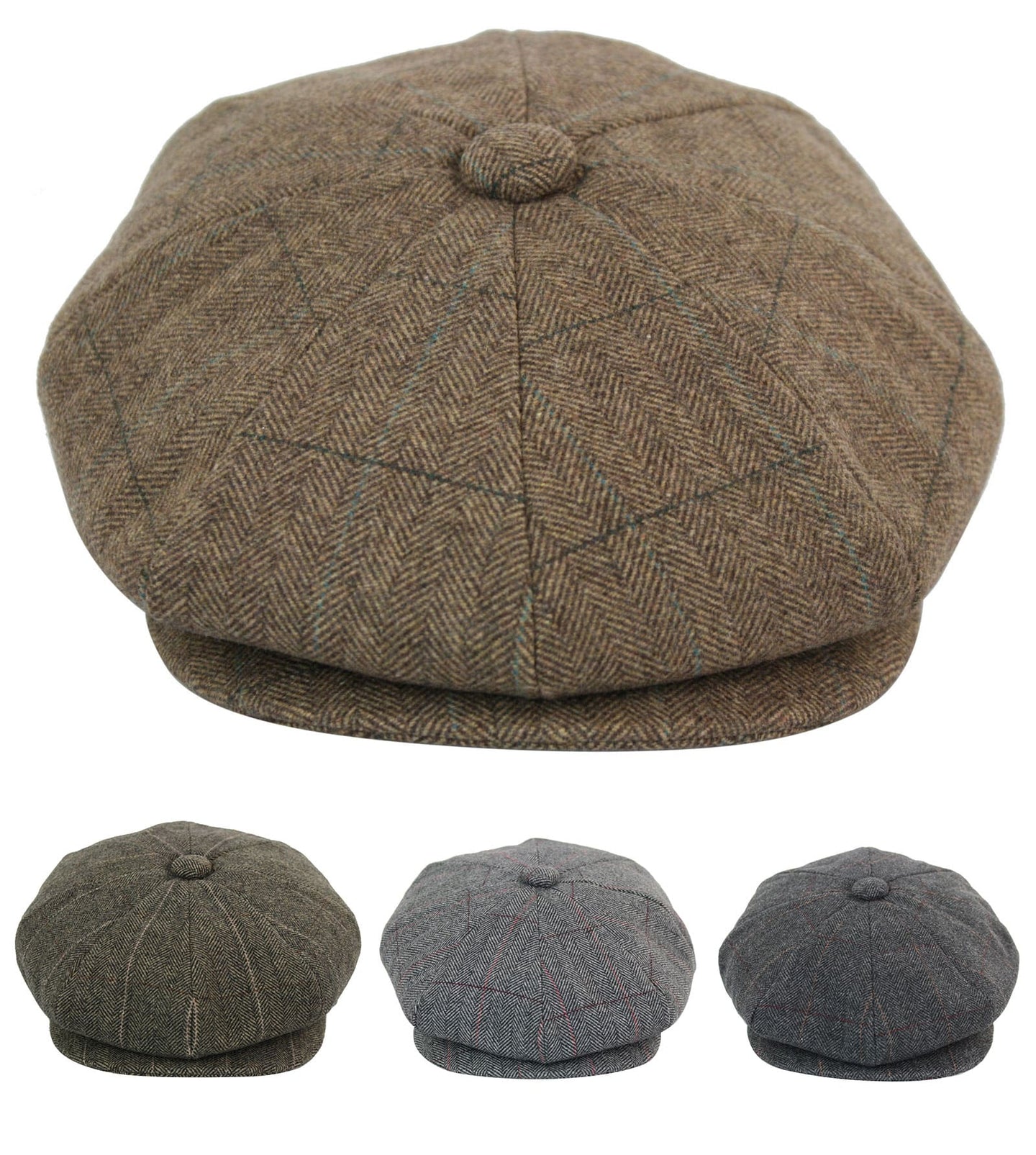 Gorra de hombre estilo Peaky Blinders de tweed a cuadros